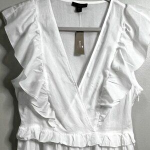 J Crew Flutter-sleeve cover-up dress in white Size XL